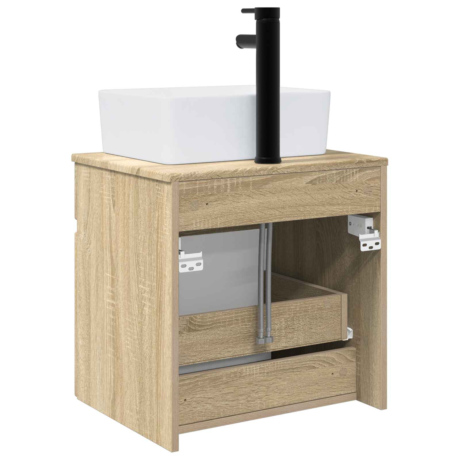 Meuble de lavabo mural Chêne Sonoma 49 x 41 x 63 cm