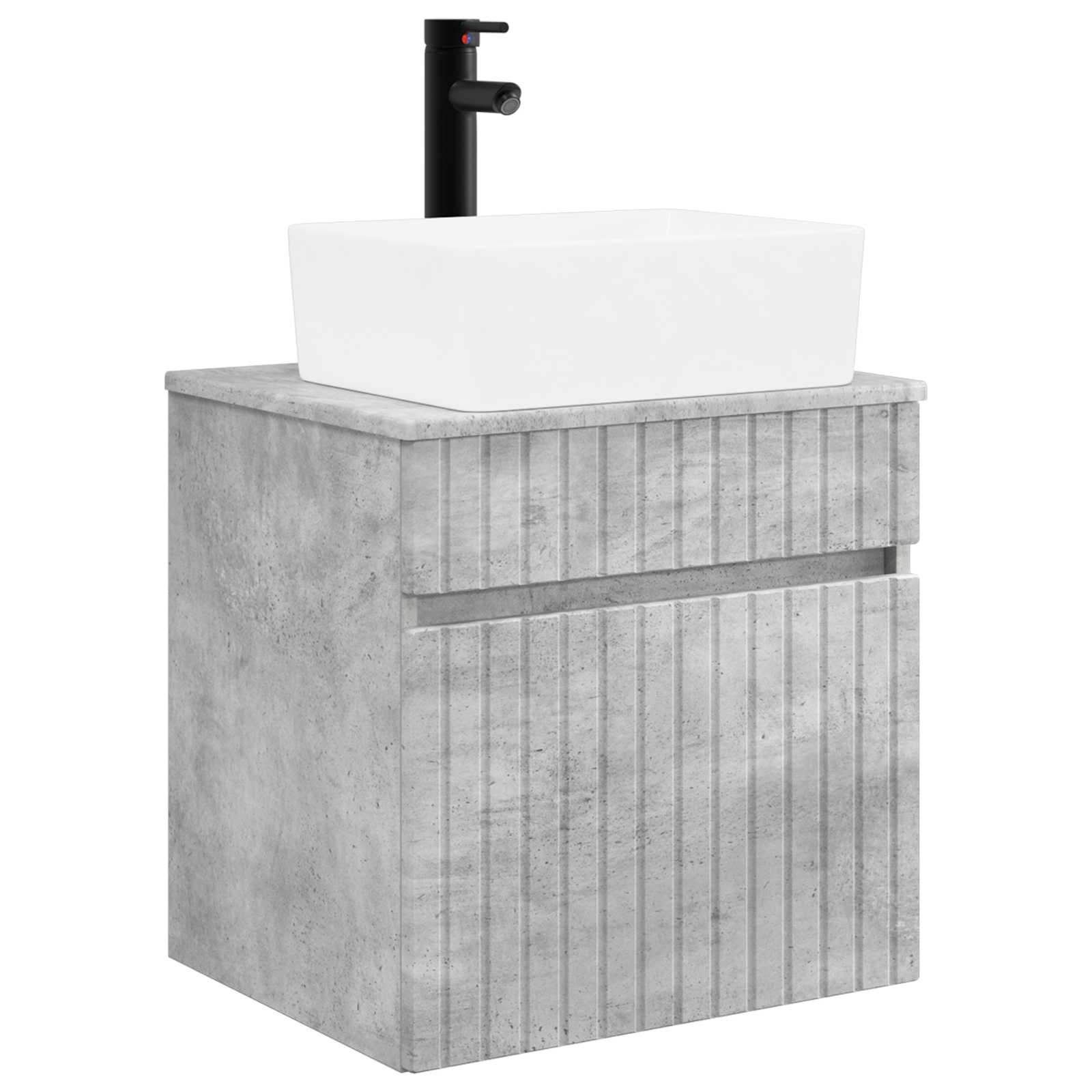 Meuble de lavabo mural Gris béton 49 x 41 x 63 cm