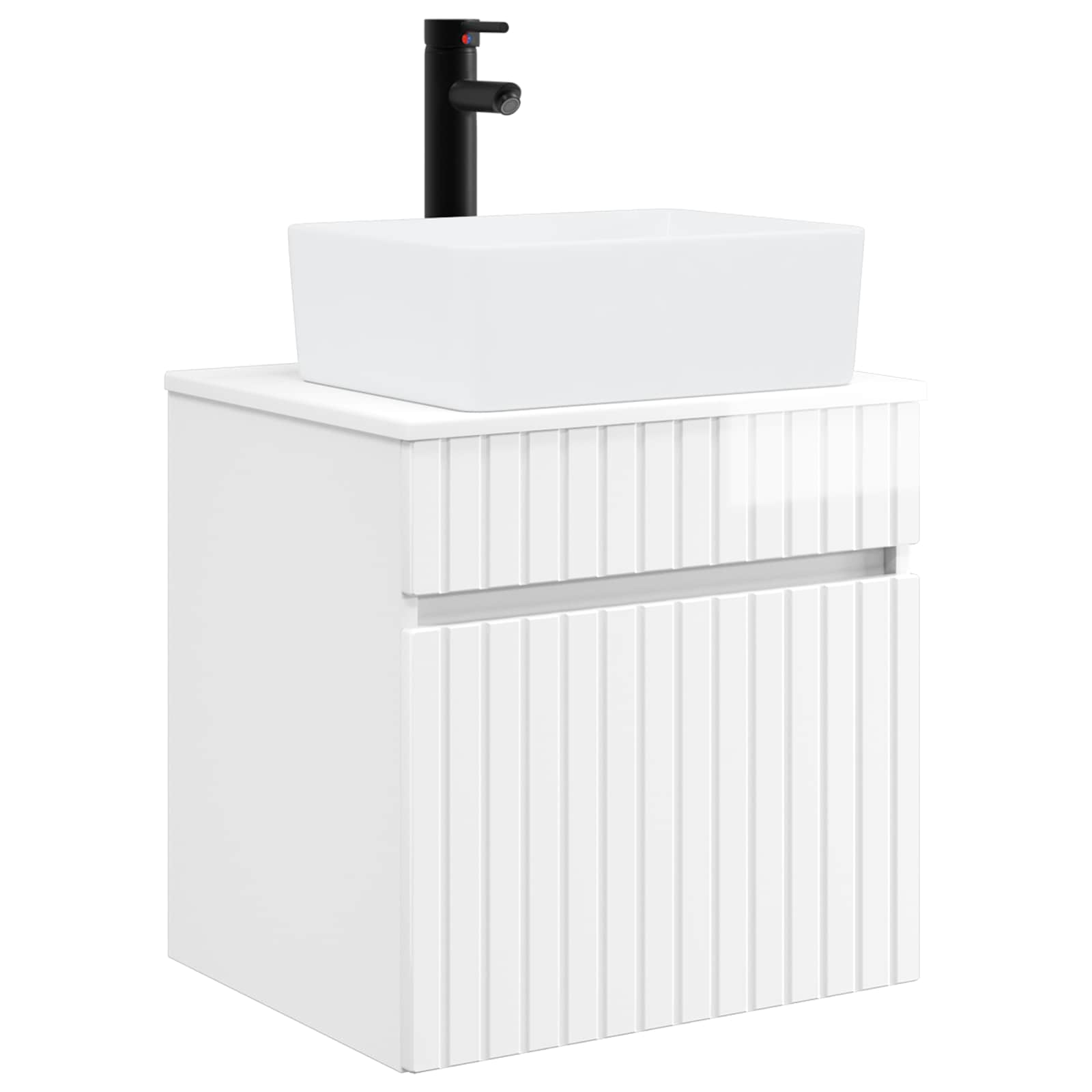 Meuble de lavabo mural Blanc brillant 49 x 41 x 63 cm