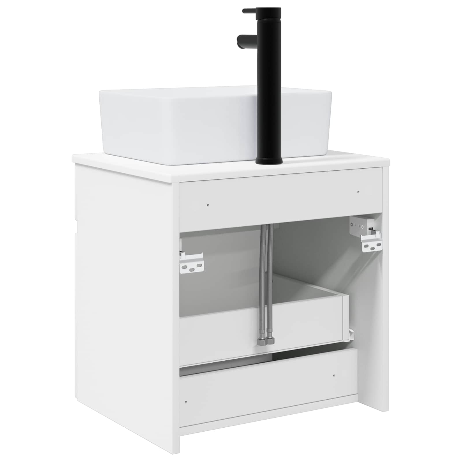 Meuble de lavabo mural Blanc brillant 49 x 41 x 63 cm
