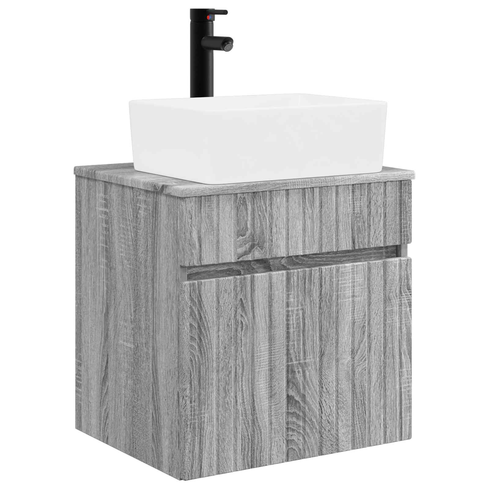 Meuble de lavabo mural Sonoma gris 49 x 41 x 63 cm