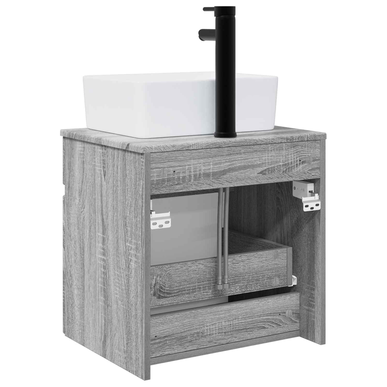Meuble de lavabo mural Sonoma gris 49 x 41 x 63 cm