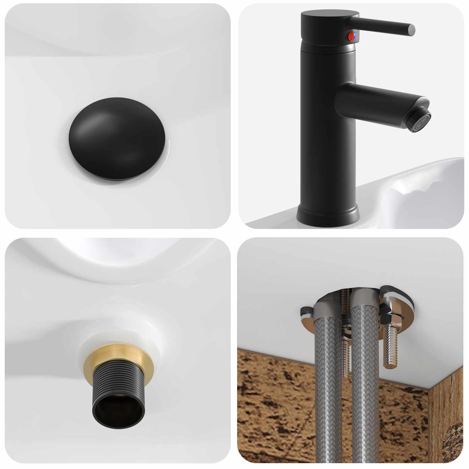 Meuble de lavabo mural Bois ancien 49 x 41 x 63 cm