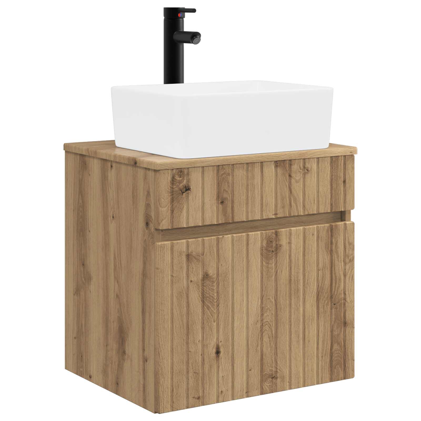 Meuble de lavabo mural Chêne artisanal 49 x 41 x 63 cm