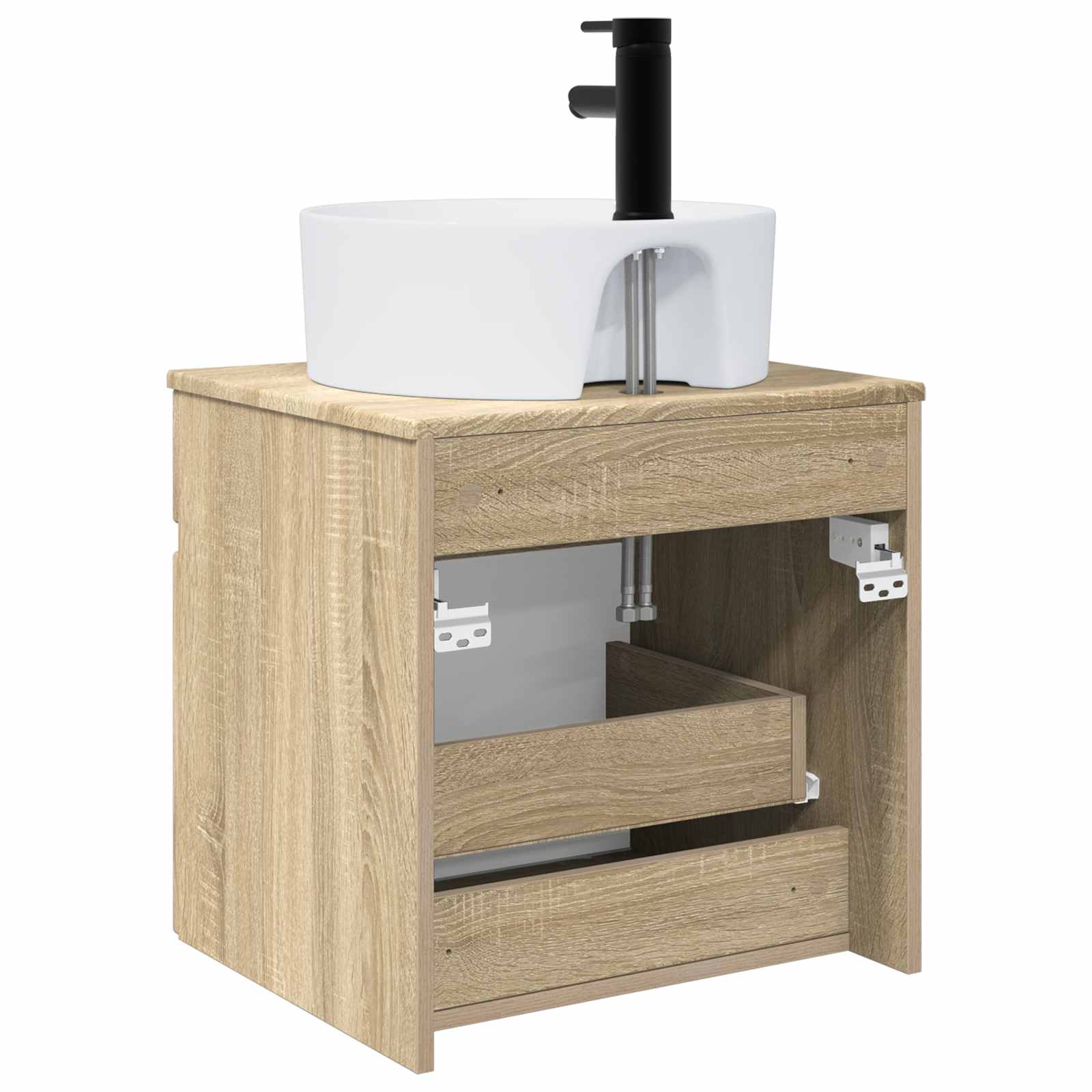 Meuble de lavabo mural Chêne Sonoma 49 x 44,5 x 65 cm