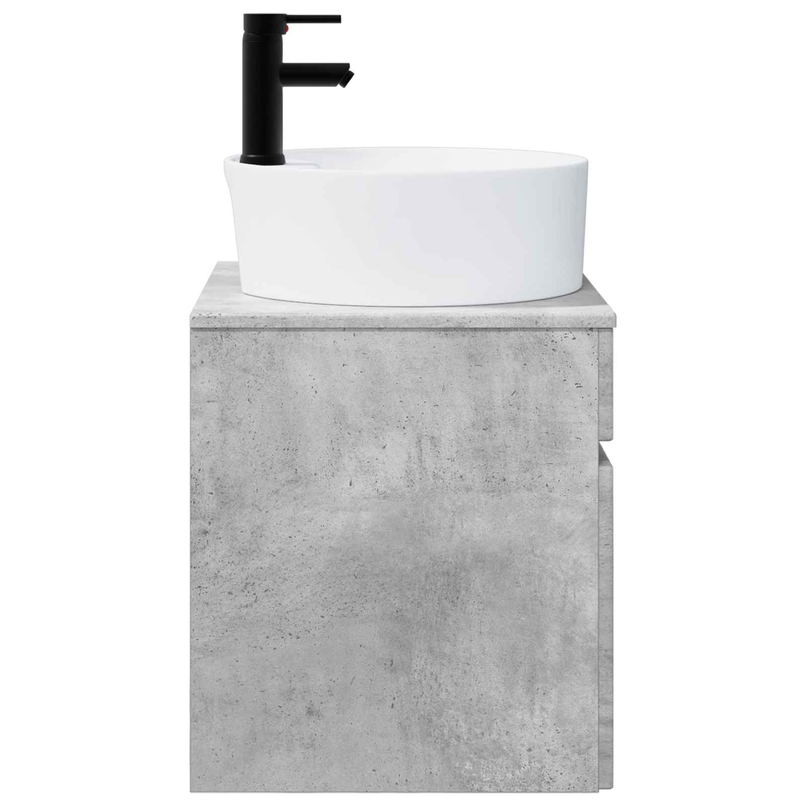 Meuble de lavabo mural Gris béton 49 x 44,5 x 65 cm