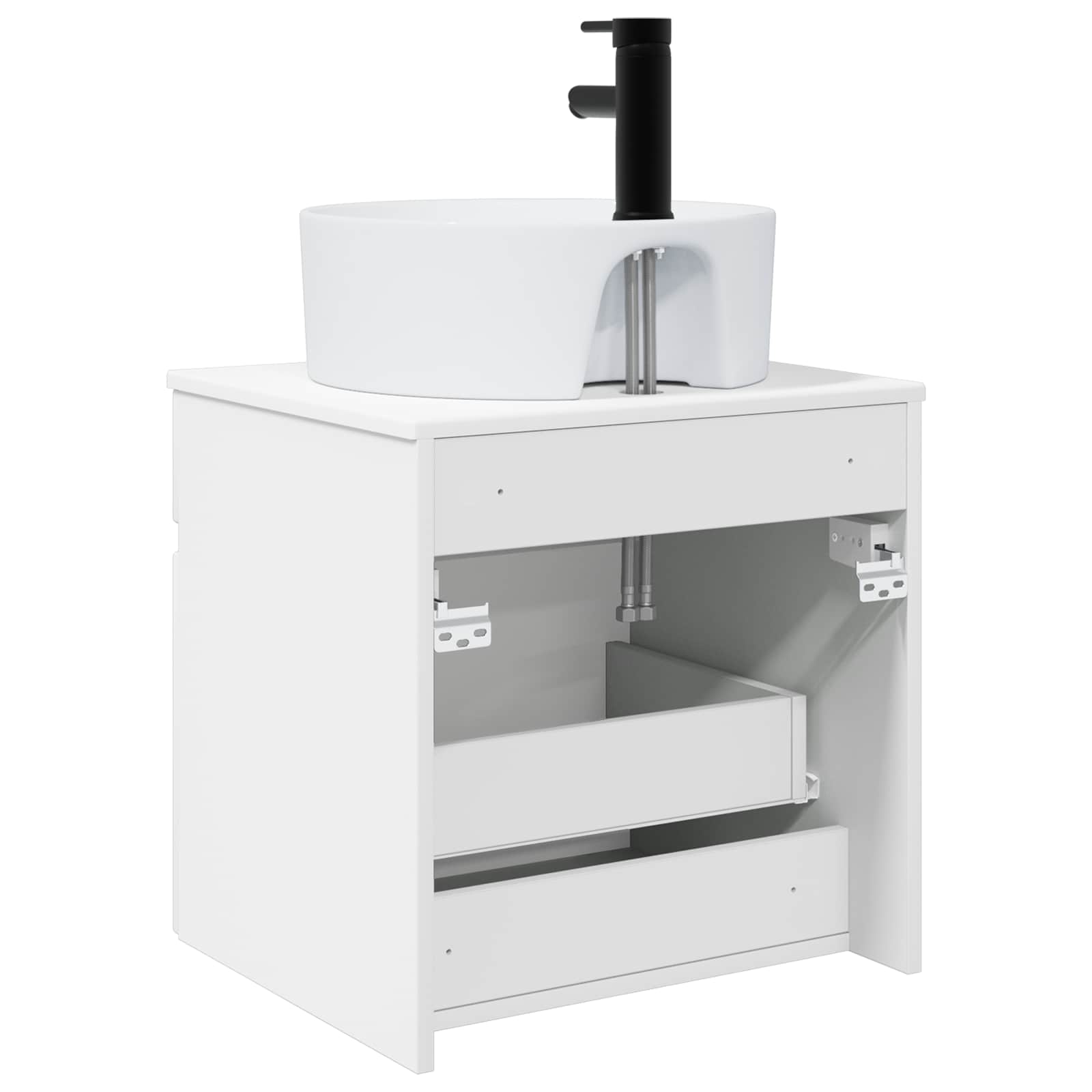 Meuble de lavabo mural Blanc brillant 49 x 44,5 x 65 cm