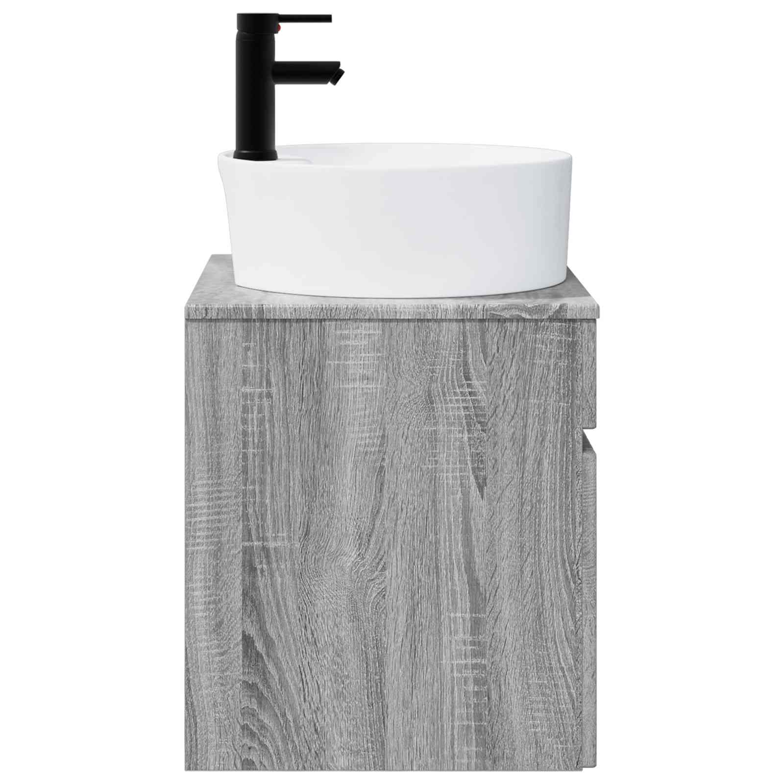 Meuble de lavabo mural Sonoma gris 49 x 44,5 x 65 cm