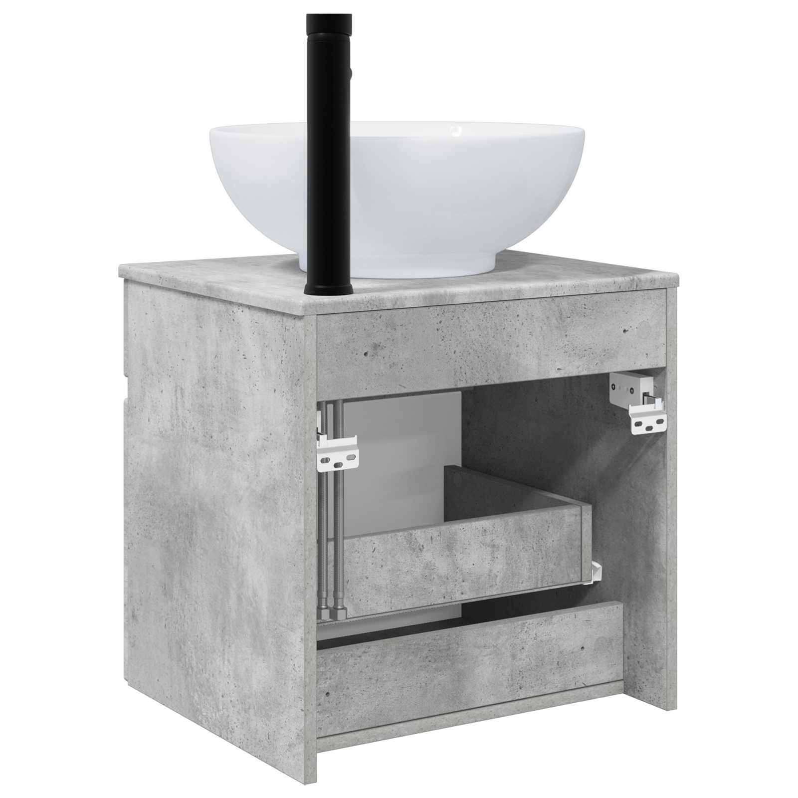 Meuble de lavabo mural Gris béton 49 x 44,5 x 66,5 cm