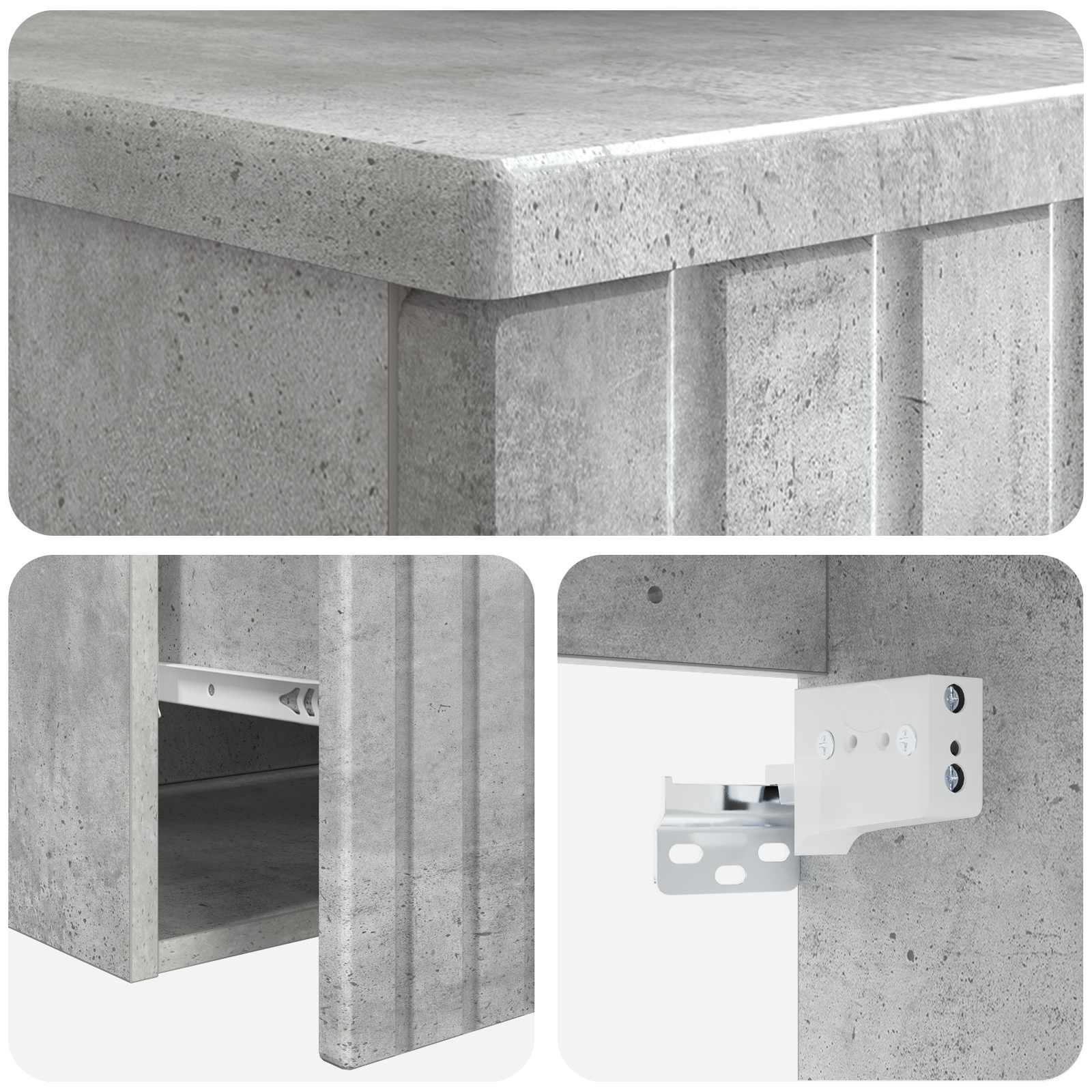 Meuble de lavabo mural Gris béton 49 x 44,5 x 66 cm