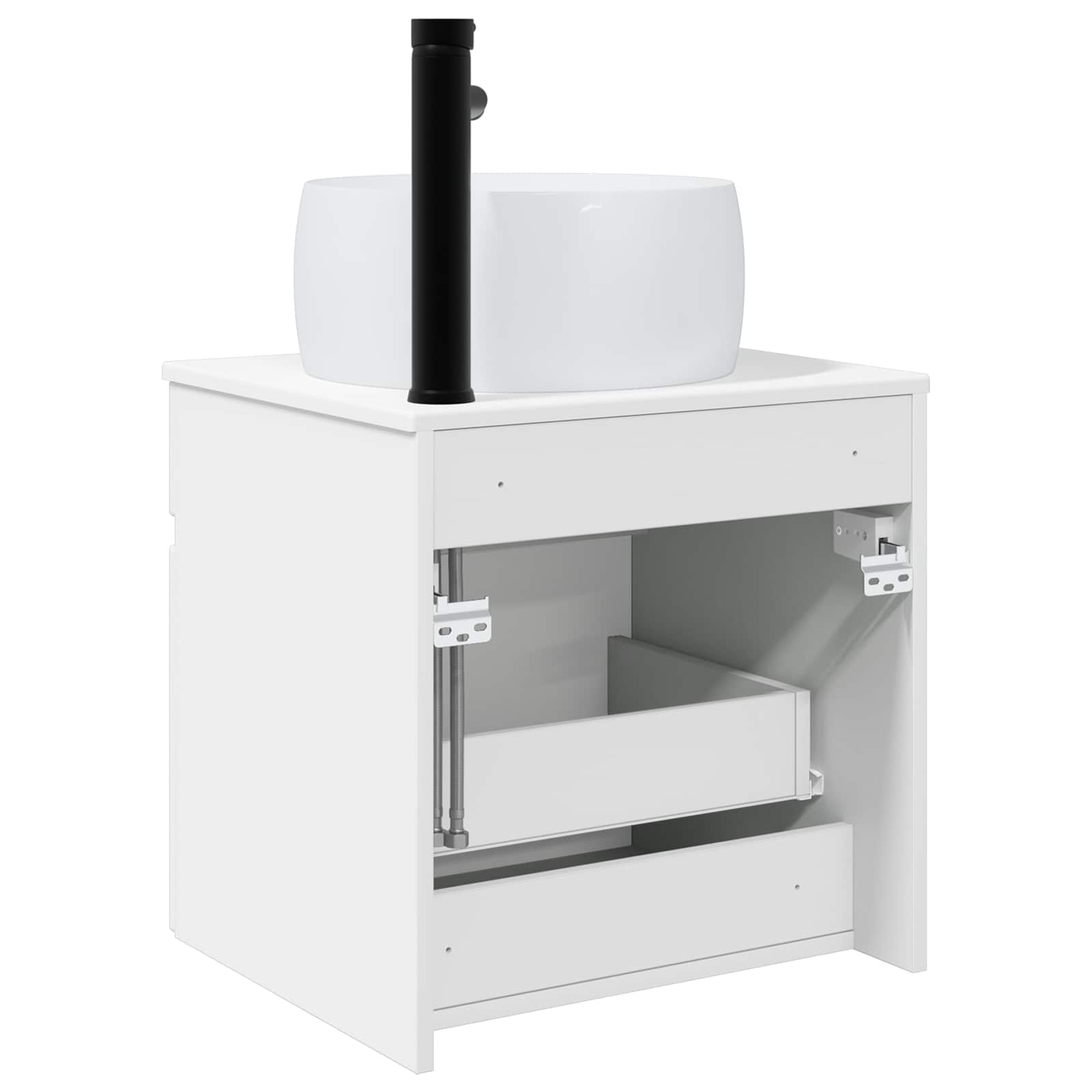 Meuble de lavabo mural Blanc brillant 49 x 44,5 x 66 cm