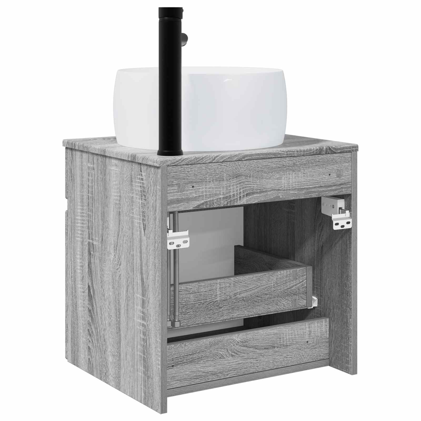 Meuble de lavabo mural Sonoma gris 49 x 44,5 x 66 cm
