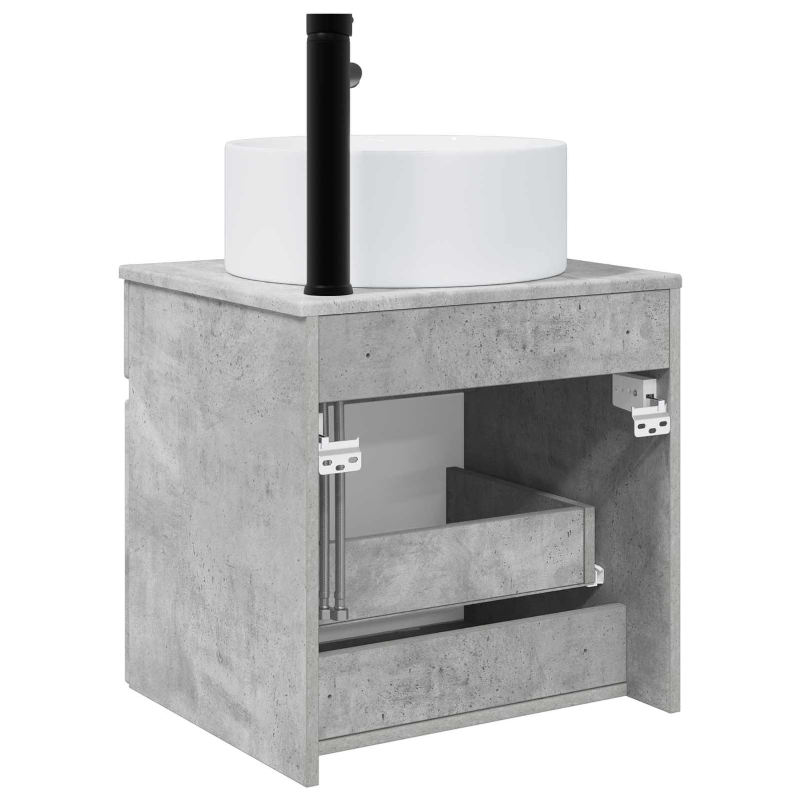 Meuble de lavabo mural Gris béton 49 x 44,5 x 65,5 cm