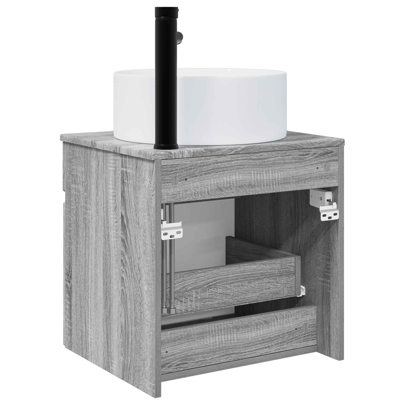 Meuble de lavabo mural Sonoma gris 49 x 44,5 x 65,5 cm