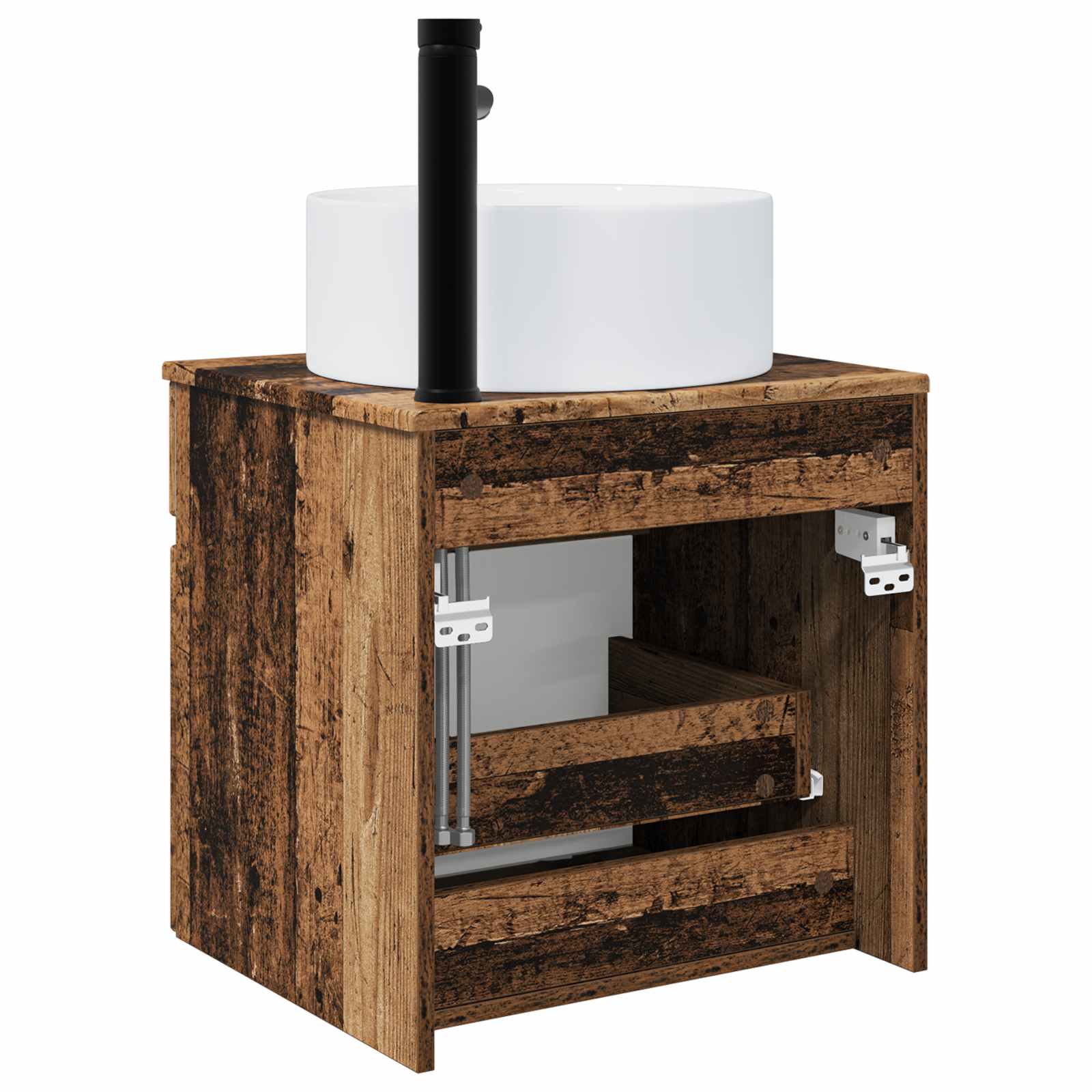 Meuble de lavabo mural Bois ancien 49 x 44,5 x 65,5 cm