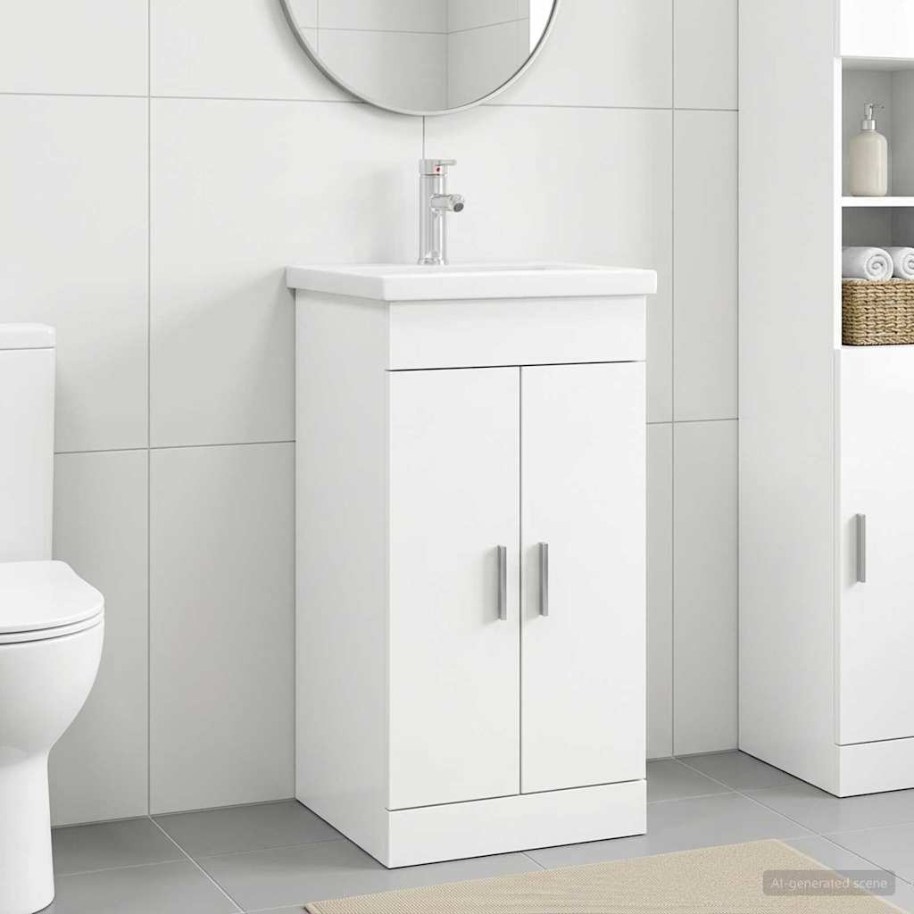 Meuble de salle de bain avec évier Blanc 42 x 40 x 84,5 cm