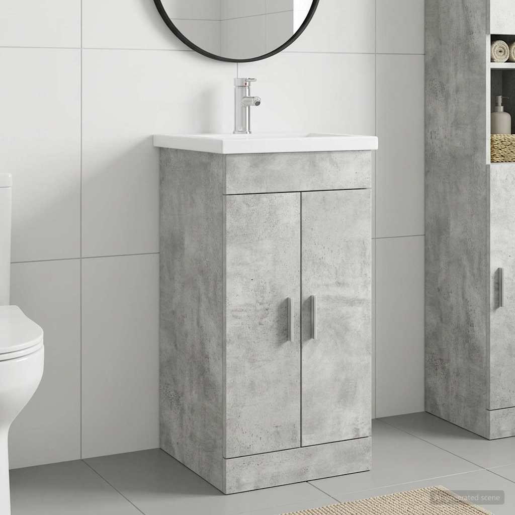 Meuble de salle de bain avec évier Gris béton 42 x 40 x 84,5 cm - XIOS