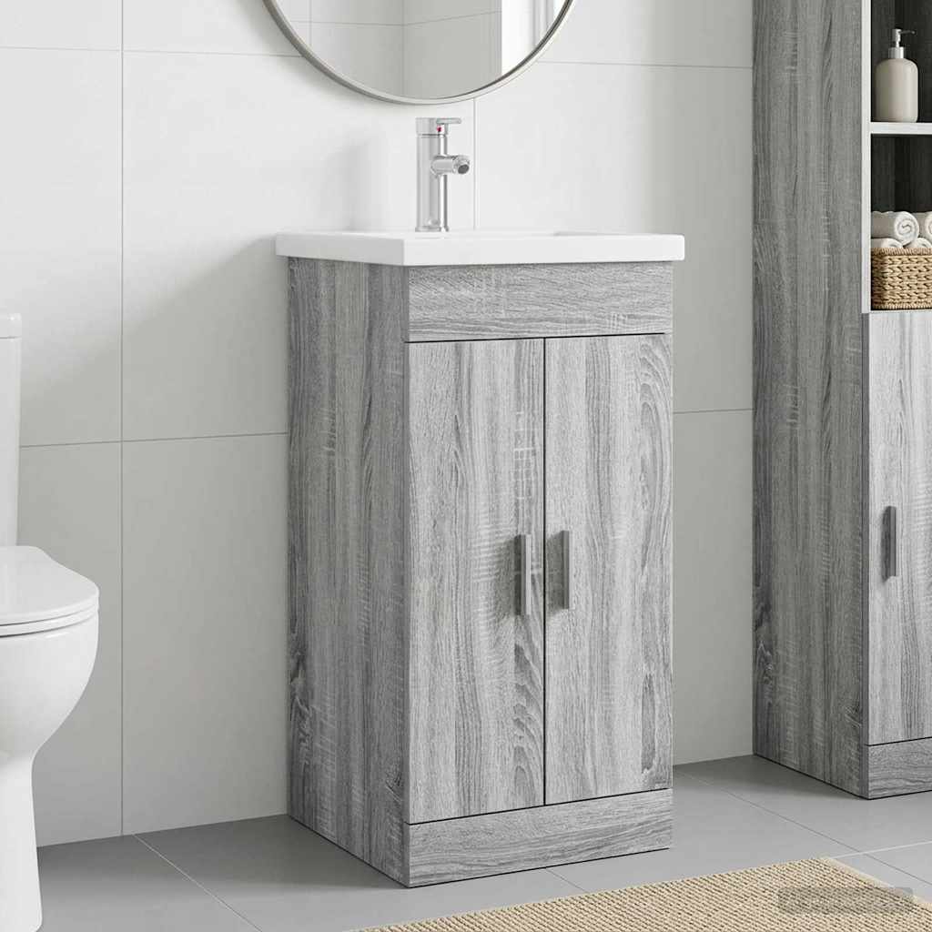 Meuble de salle de bain avec évier Sonoma gris