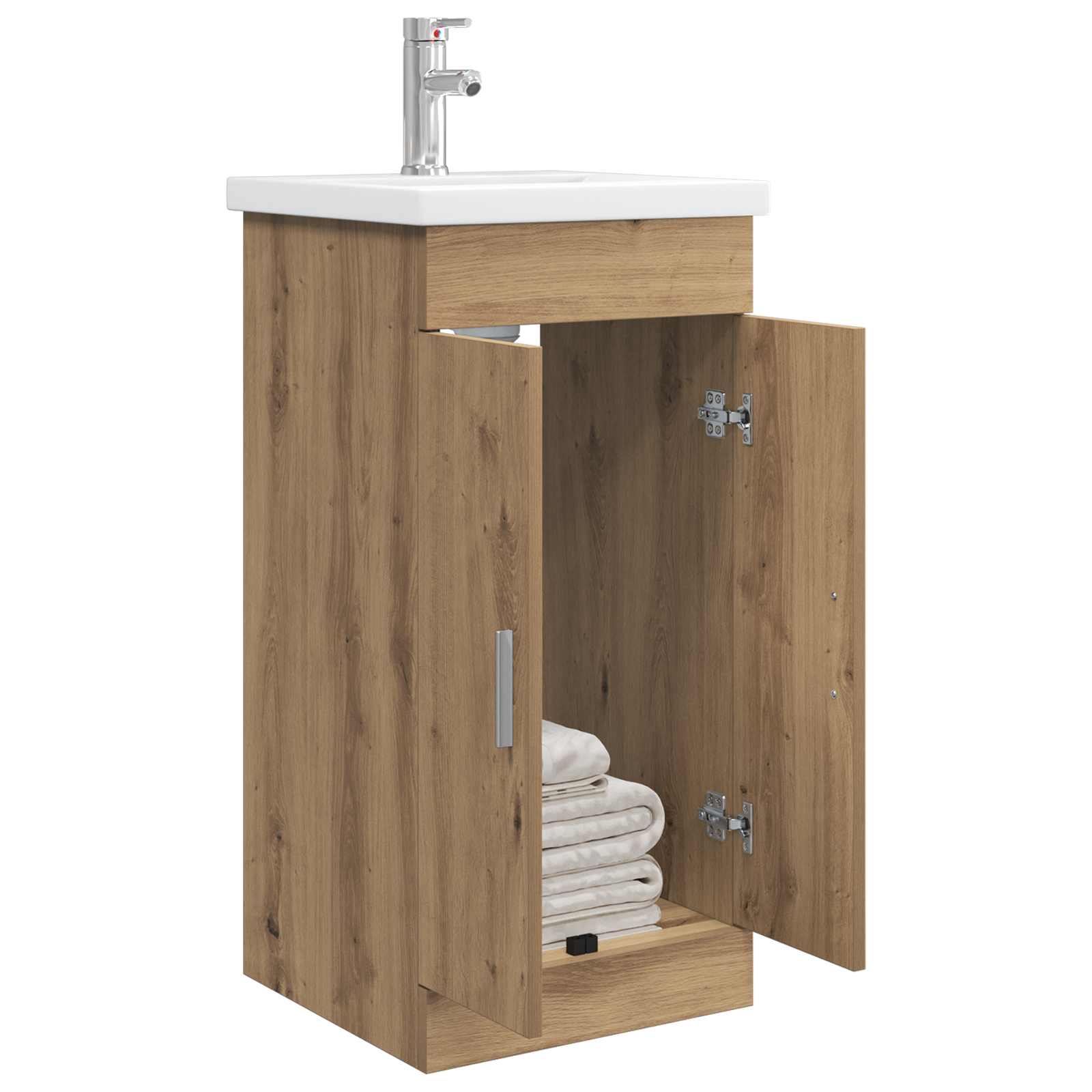 Meuble de salle de bain avec évier Chêne artisanal