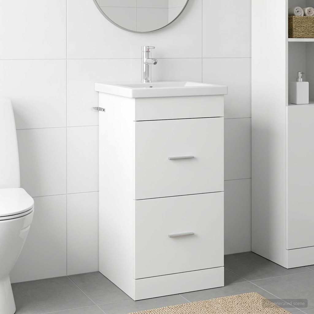 Meuble de salle de bain avec évier Blanc 42 x 40 x 84,5 cm