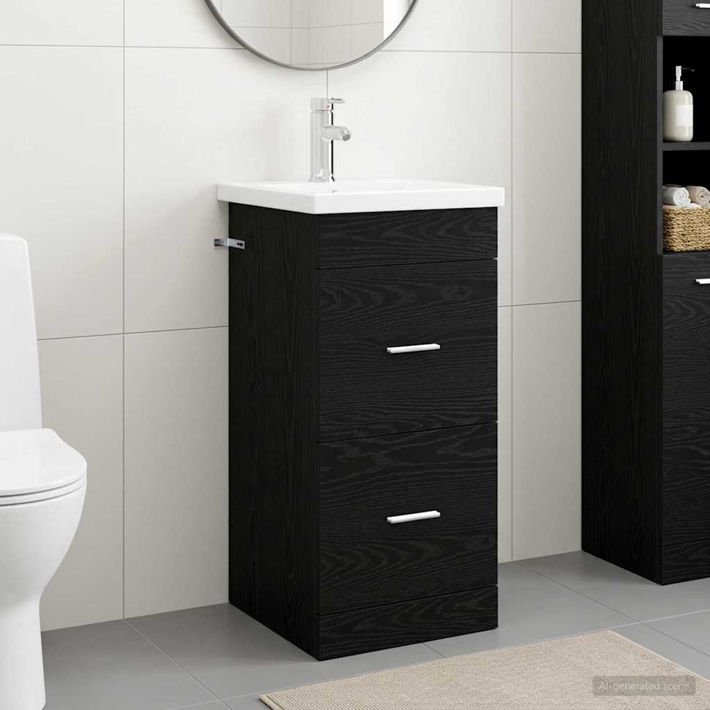 Meuble de salle de bain avec évier Chêne noir 42 x 40 x 84,5 cm