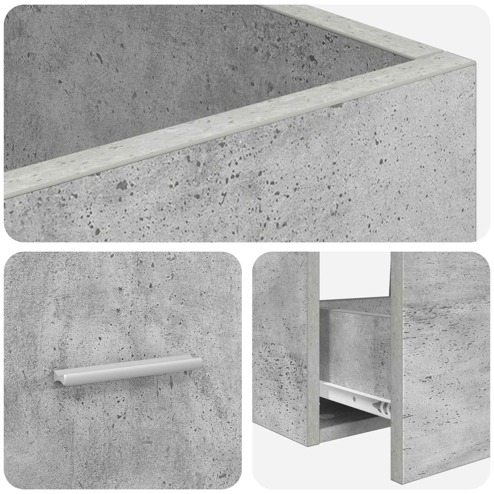 Meuble de salle de bain avec évier Gris béton 42 x 40 x 84,5 cm