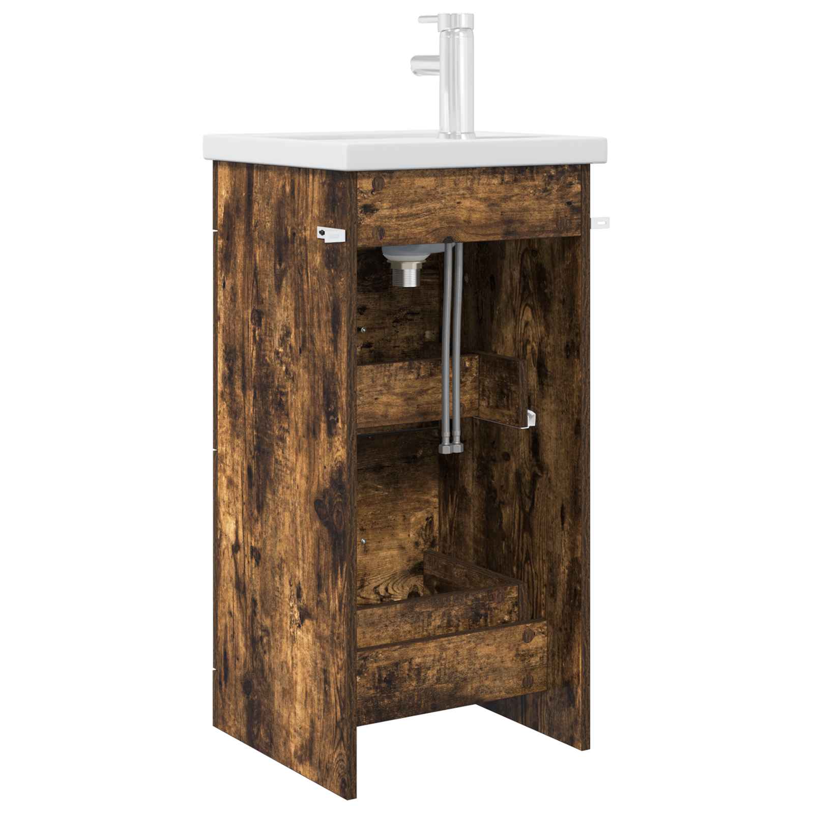 Meuble de salle de bain avec évier Chêne fumé 42 x 40 x 84,5 cm
