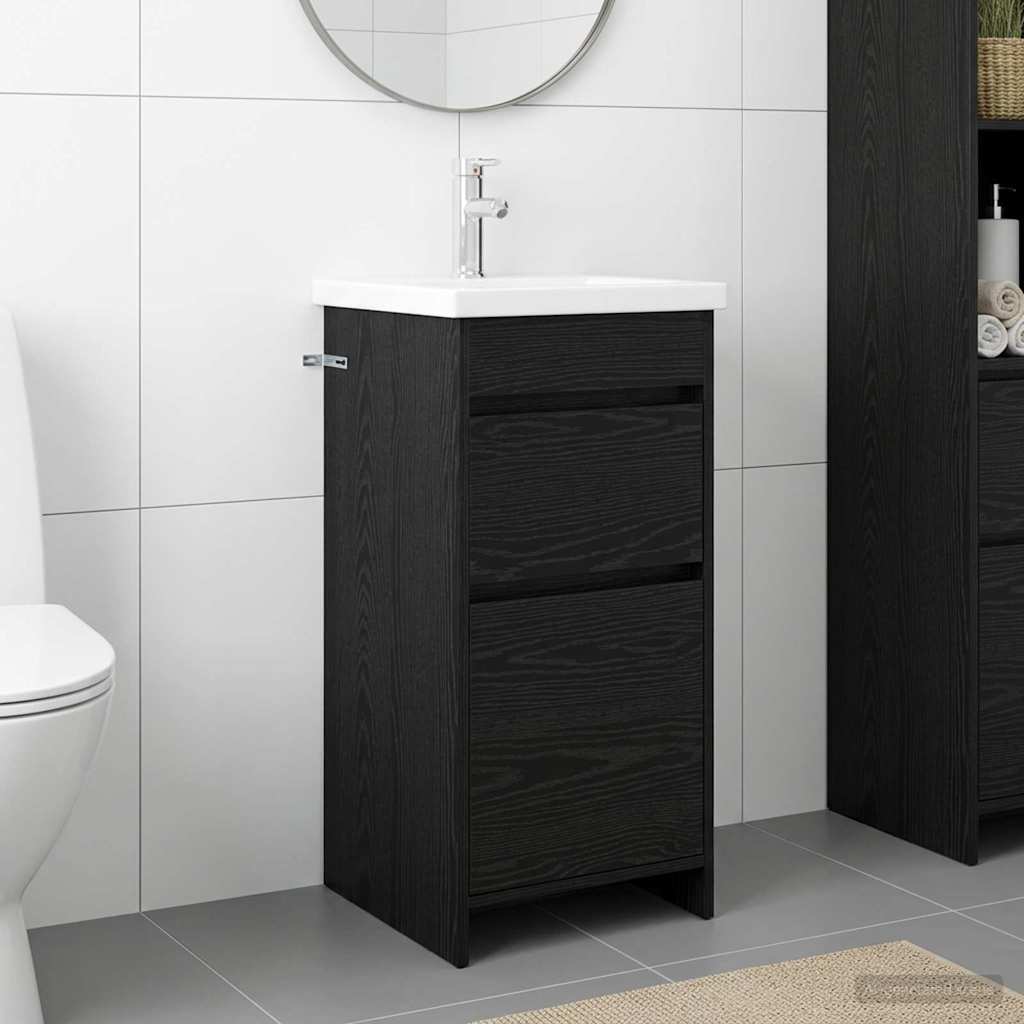 Meuble de salle de bain avec évier Chêne noir 42 x 40 x 84,5 cm