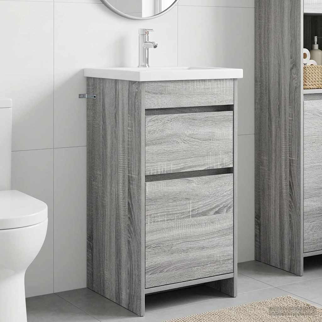 Meuble de salle de bain avec évier Sonoma gris
