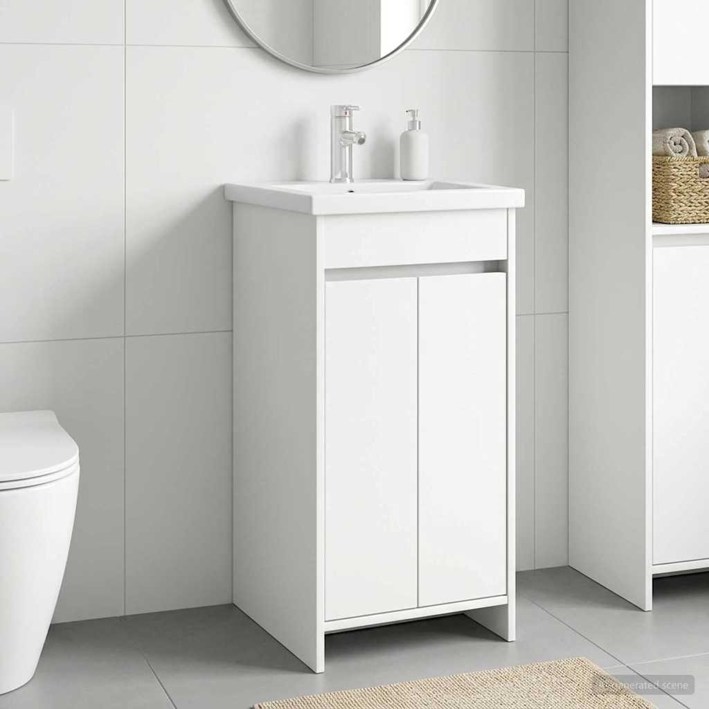 Meuble de salle de bain avec évier Blanc 42 x 40 x 84,5 cm