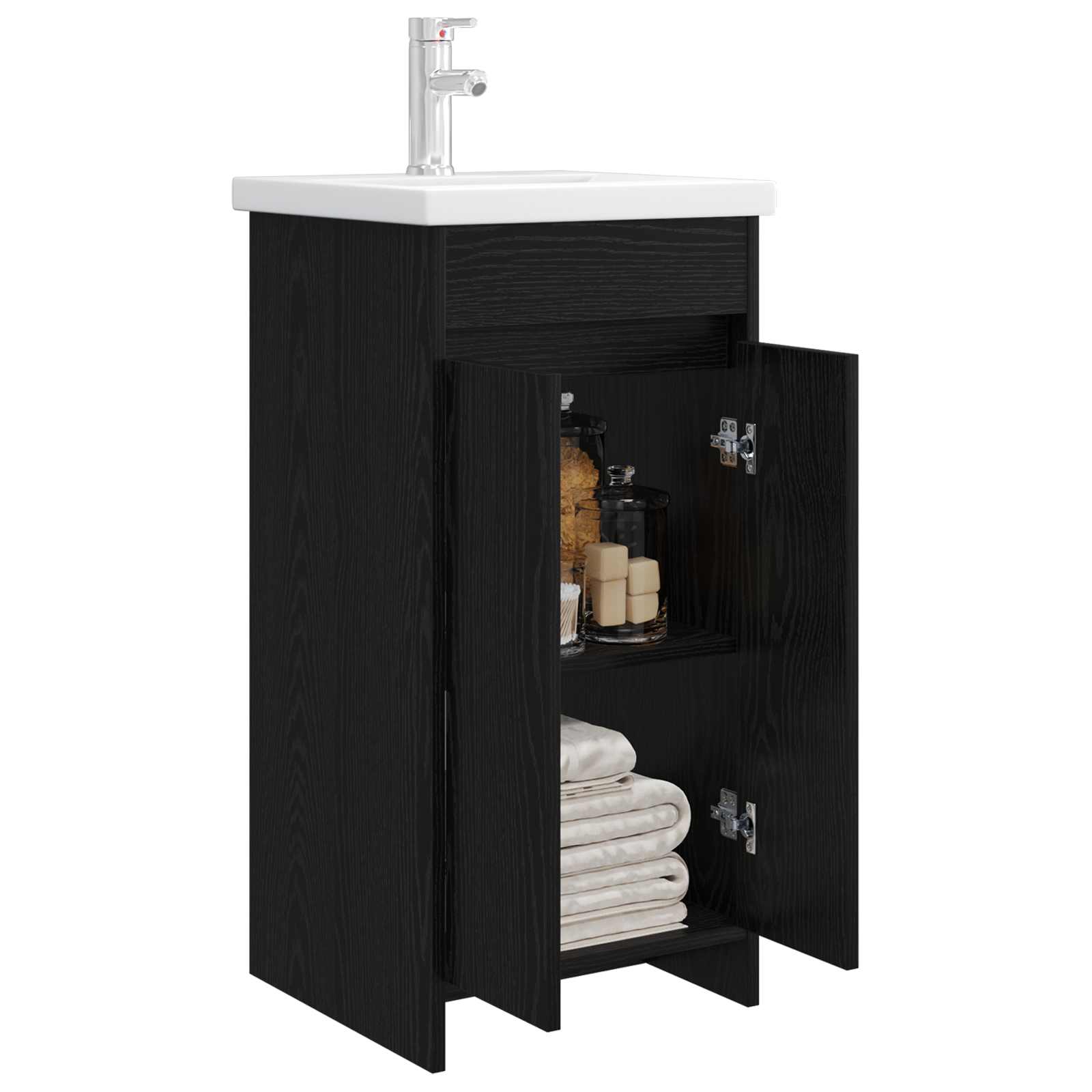 Meuble de salle de bain avec évier Chêne noir 42 x 40 x 84,5 cm