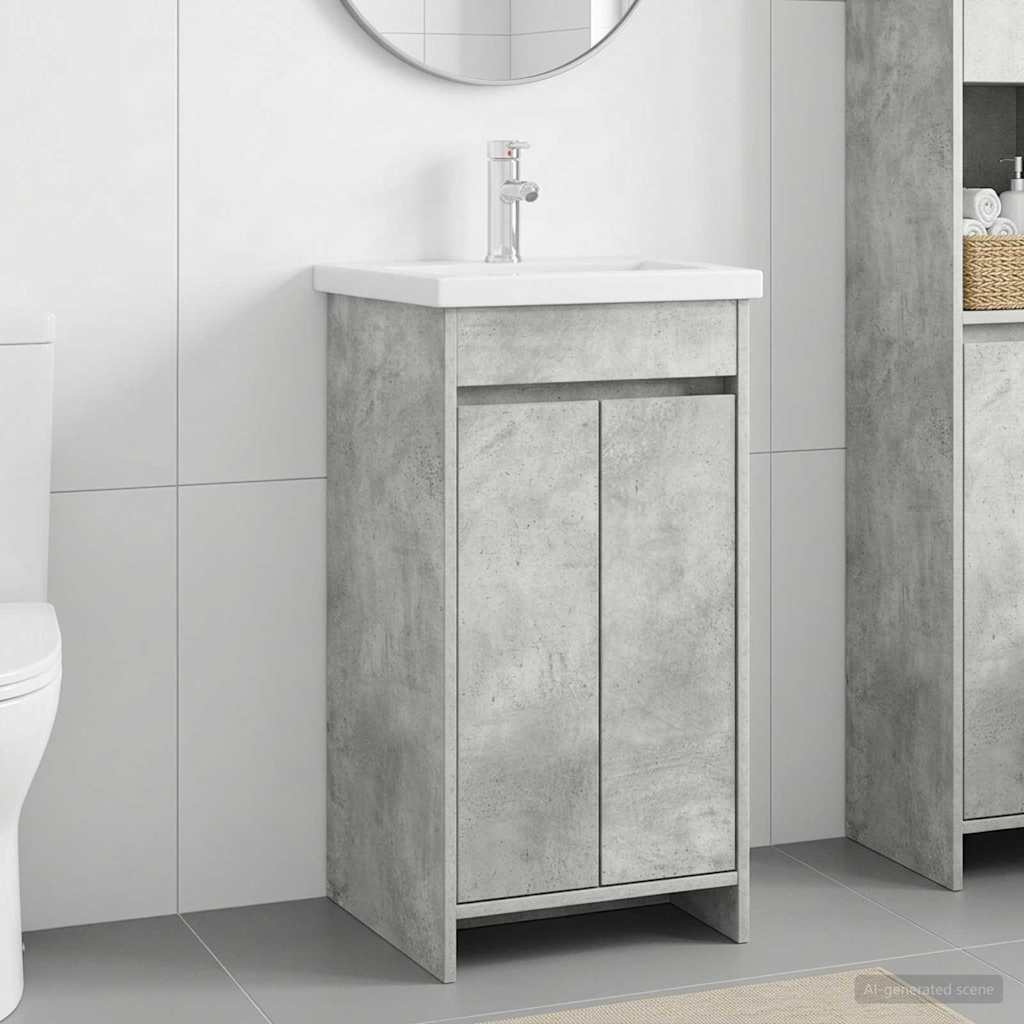 Meuble de salle de bain avec évier Gris béton 42 x 40 x 84,5 cm