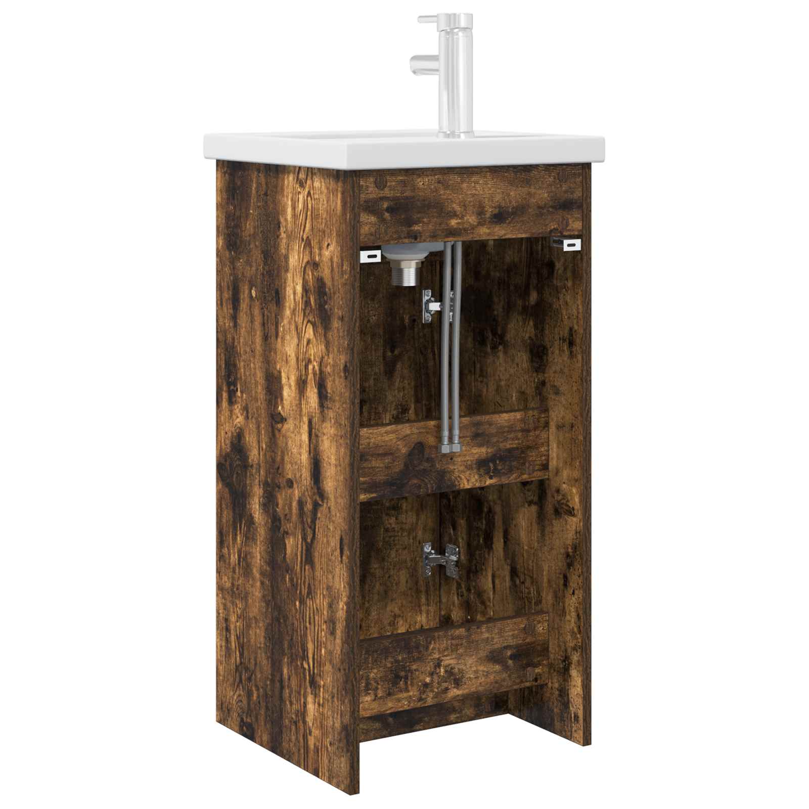 Meuble de salle de bain avec évier Chêne fumé 42 x 40 x 84,5 cm