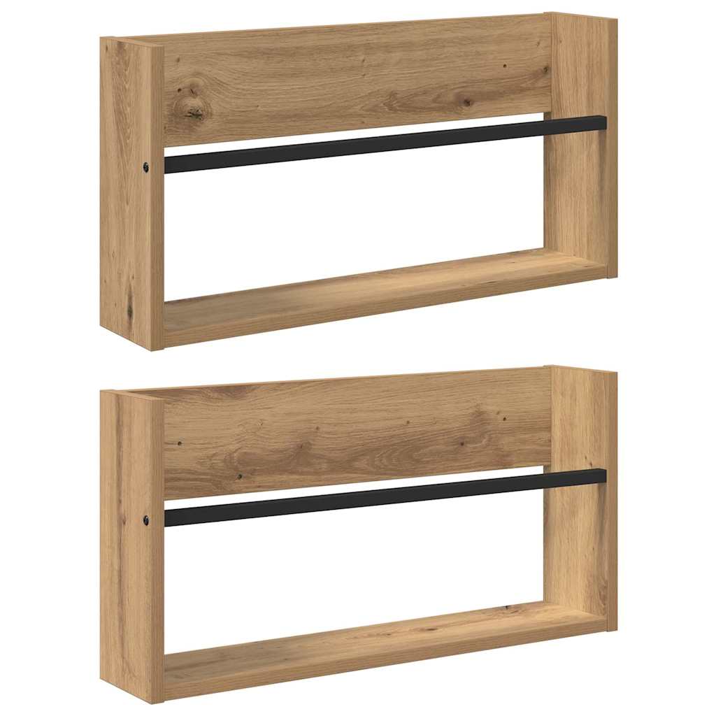 Étagère à magazines 2 pcs Chêne artisanal 60 x 12 x 30 cm - XIOS