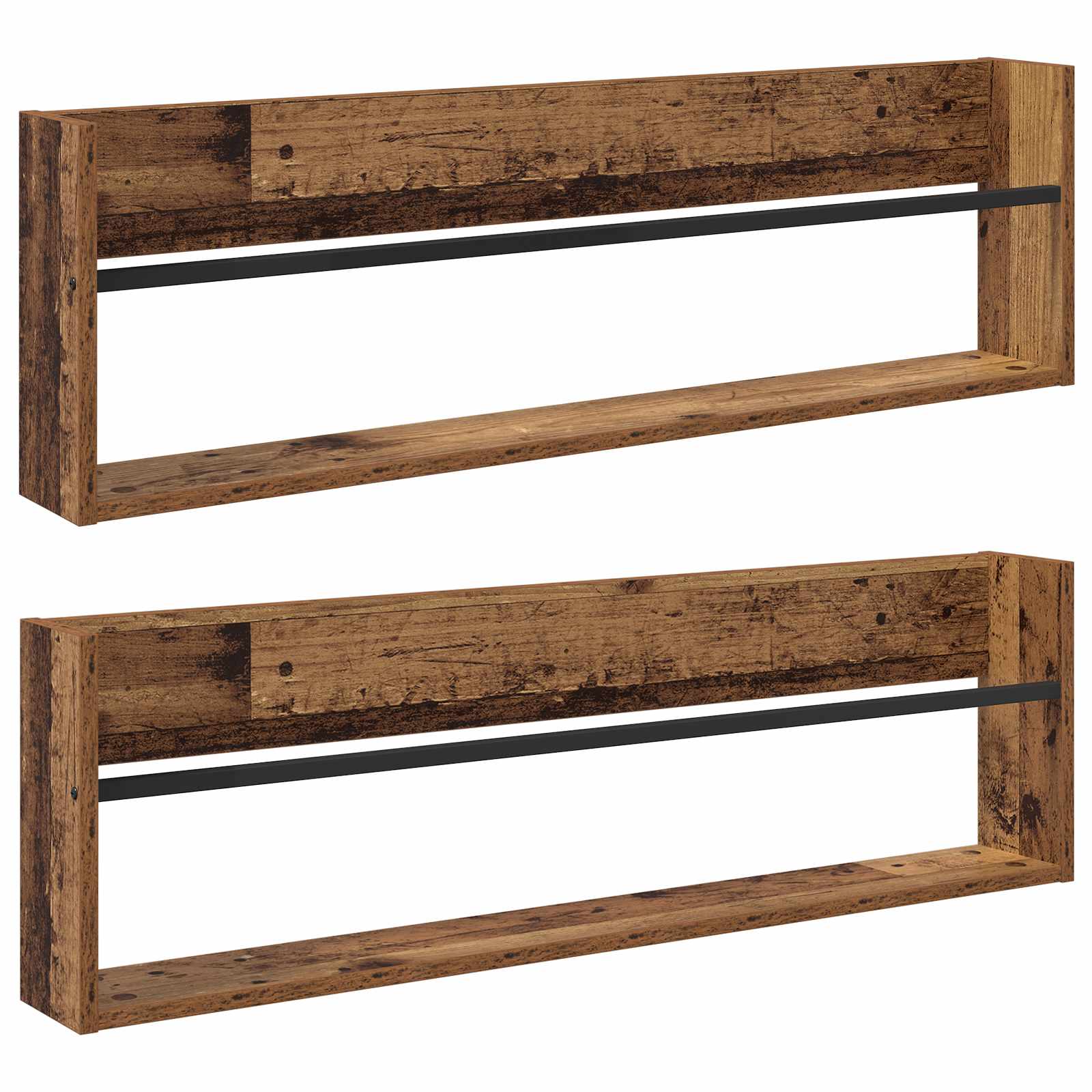 Étagère à magazines 2 pcs Bois ancien 100 x 12 x 30 cm - XIOS