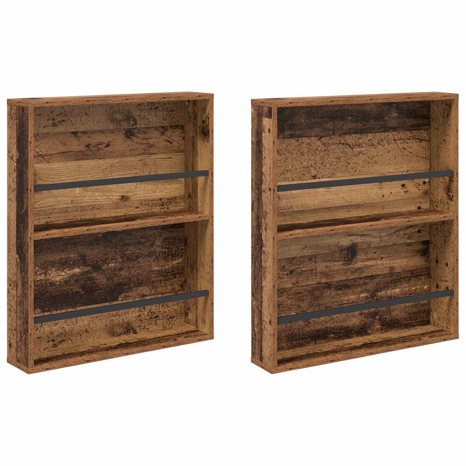 Étagère à magazines 2 pc Bois ancien 60 x 12 x 70 cm - XIOS