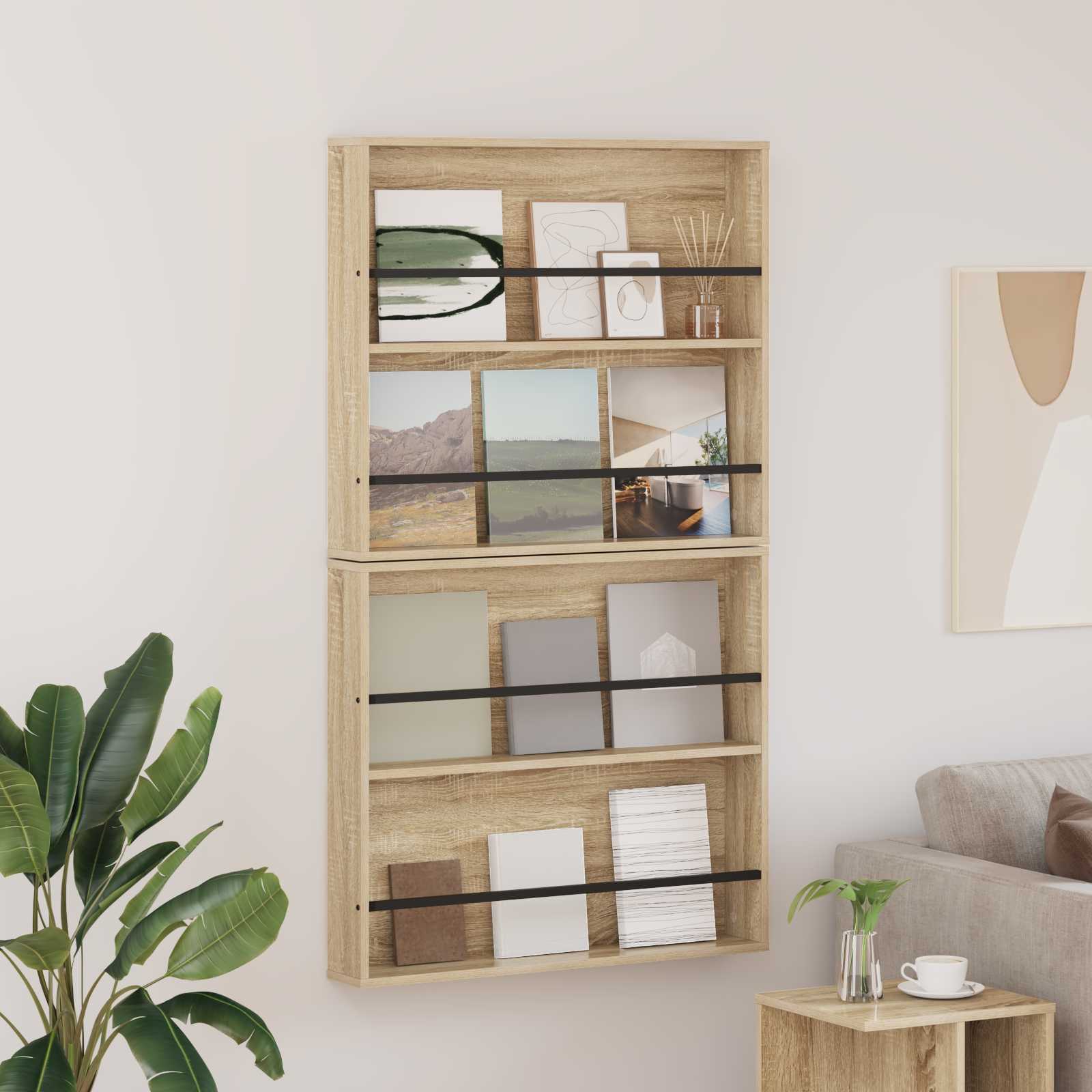 Étagère à magazines 2 pc Chêne Sonoma 80 x 12 x 70 cm - XIOS