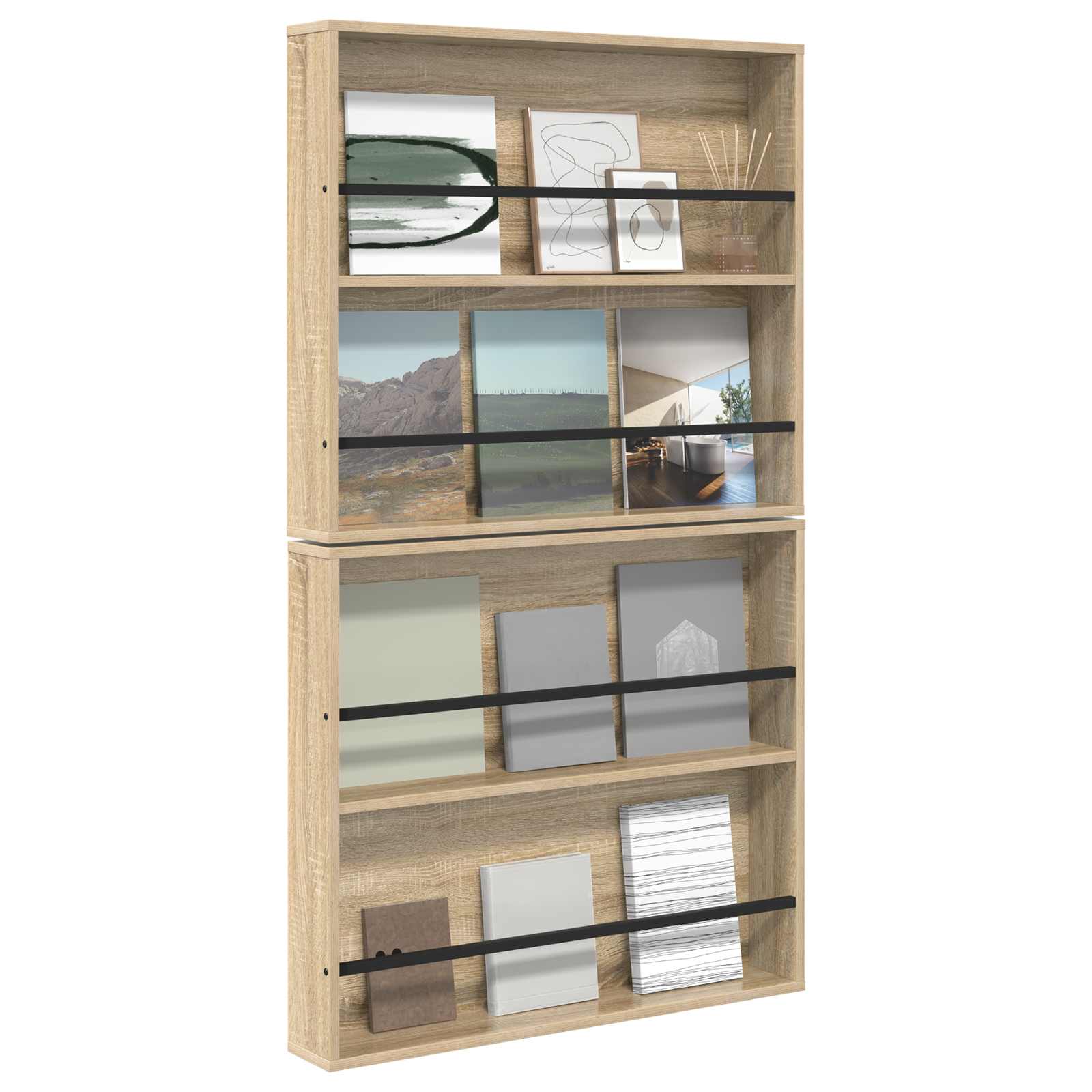 Étagère à magazines 2 pc Chêne Sonoma 80 x 12 x 70 cm - XIOS