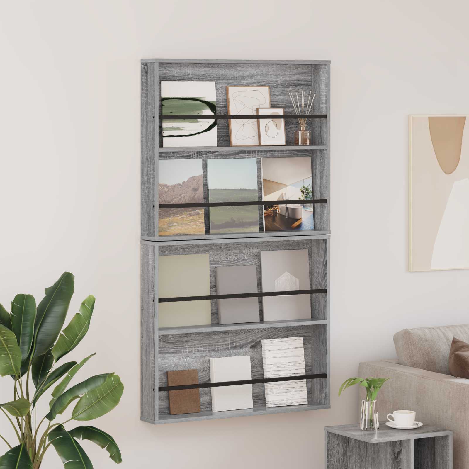 Étagère à magazines 2 pc Gris Sonoma 80 x 12 x 70 cm - XIOS