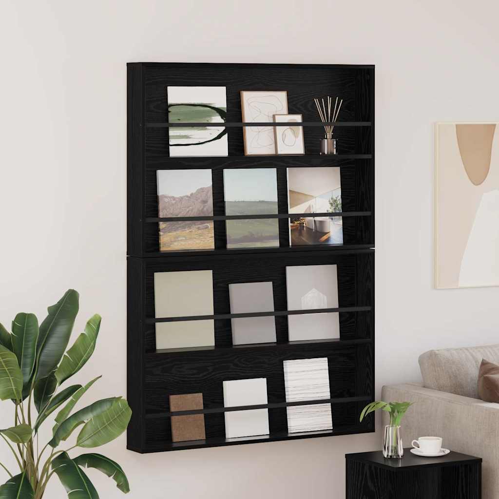 Étagère à magazines 2 pc Chêne noir 100 x 12 x 70 cm - XIOS