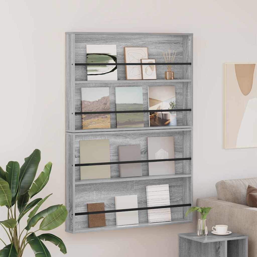 Étagère à magazines 2 pcs Gris Sonoma 100 x 12 x 70 cm - XIOS