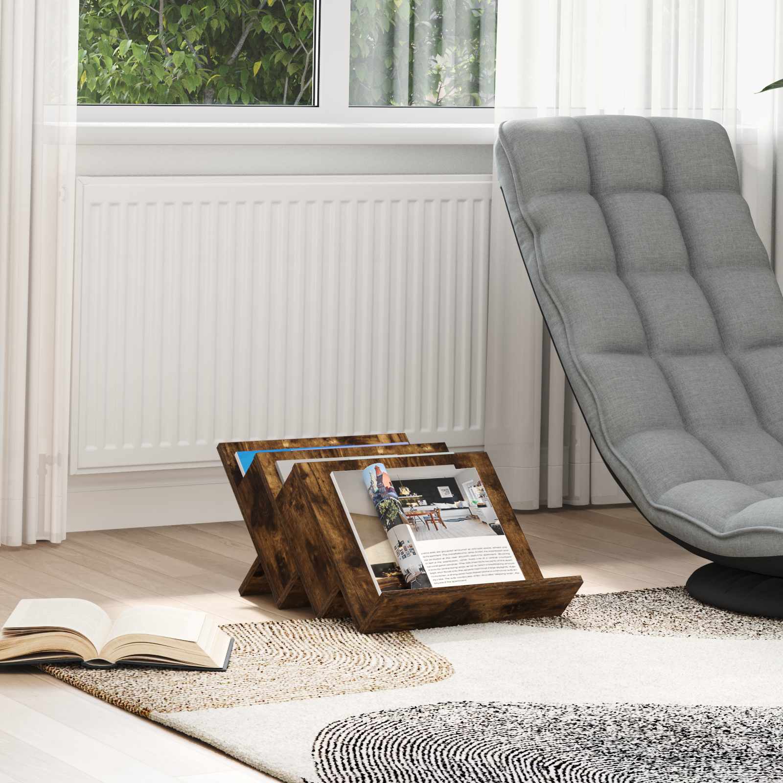 Étagère à magazines avec étagère Chêne fumé 53 x 40 x 28,5 cm - XIOS
