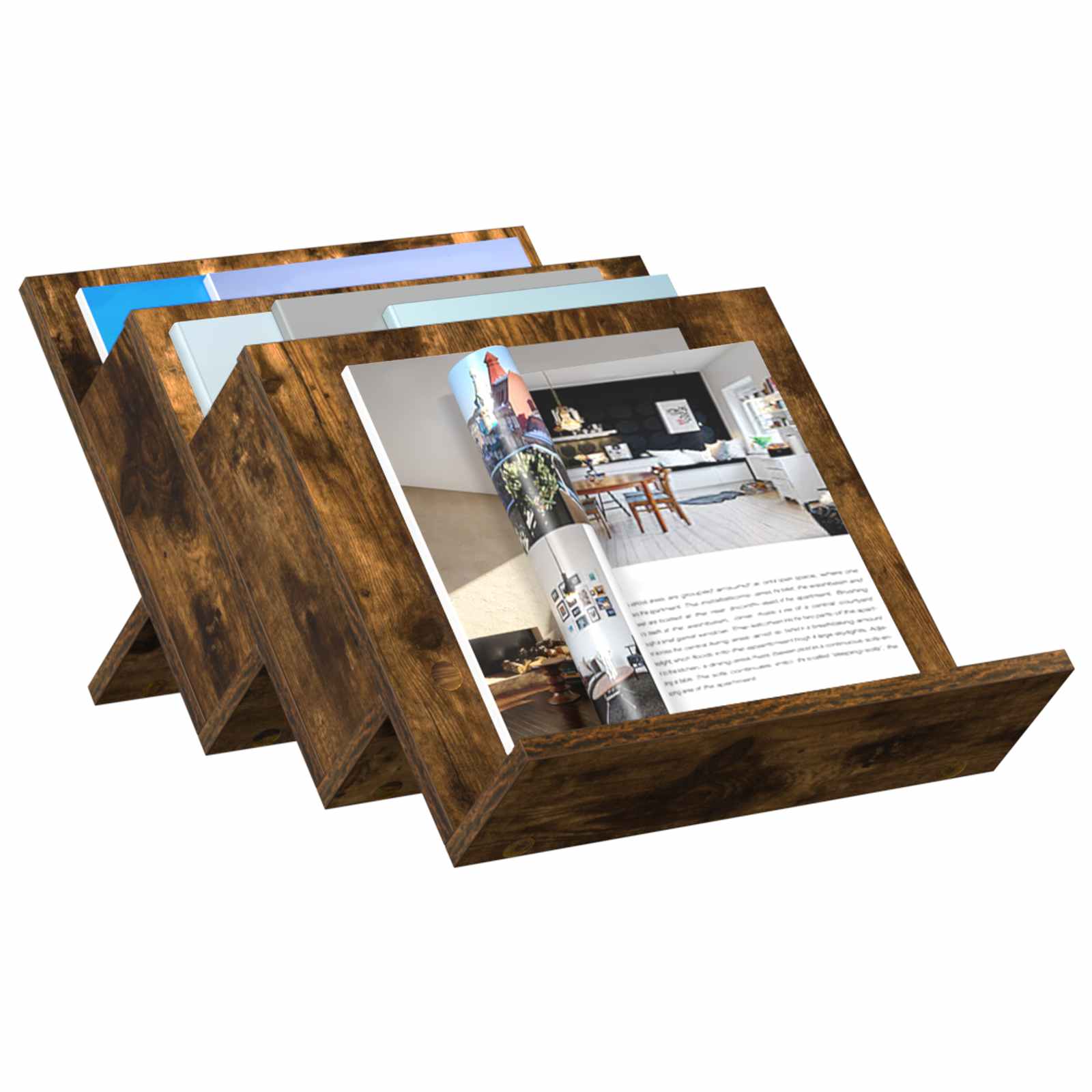 Étagère à magazines avec étagère Chêne fumé 53 x 40 x 28,5 cm - XIOS