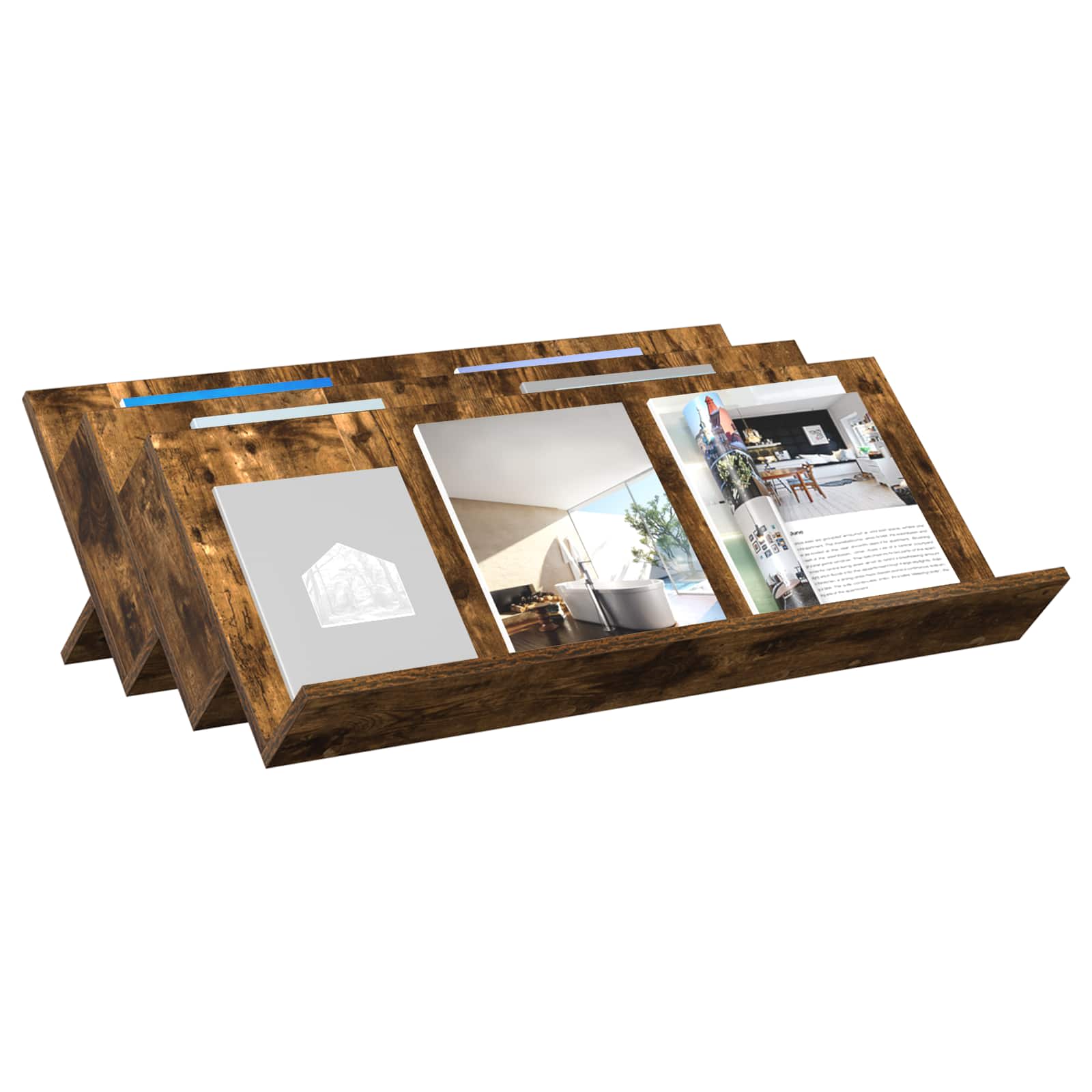 Étagère à magazines avec étagère Chêne fumé 90 x 53 x 28,5 cm - XIOS