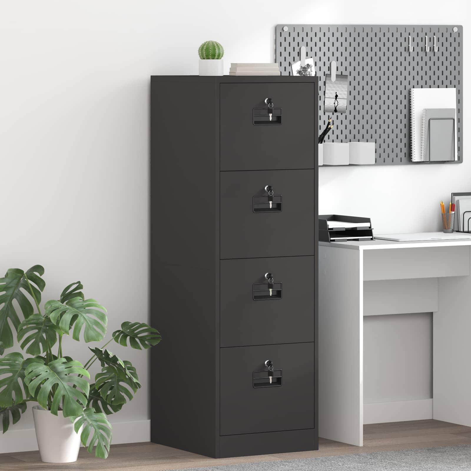 Cabinet de Dossier avec tiroir 2 pcs Noir 44 x 50 x 106.5 cm - XIOS
