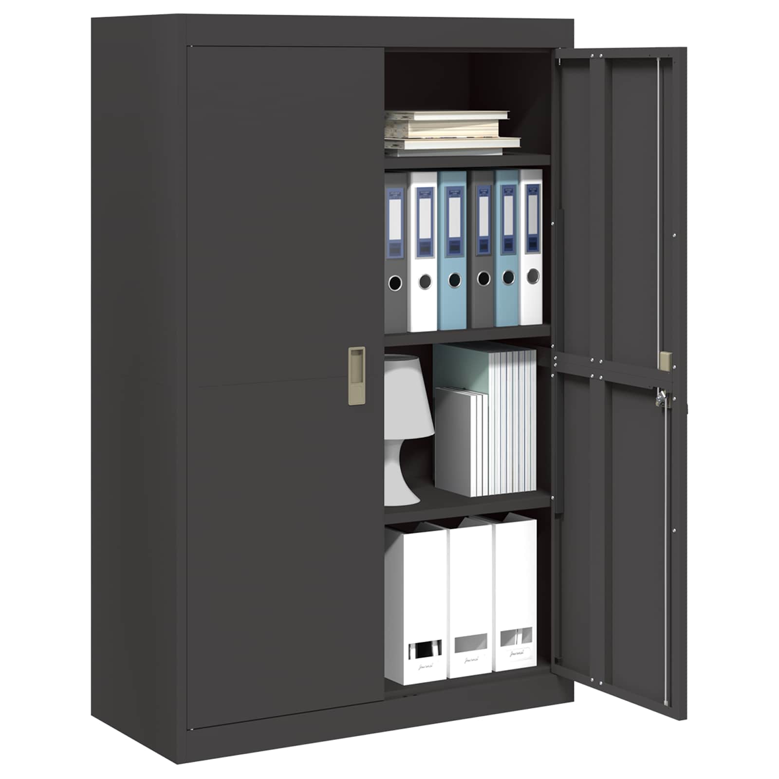 Armoire de rangement avec stockage 2 pcs Noir 90 x 40 x 140 cm - XIOS