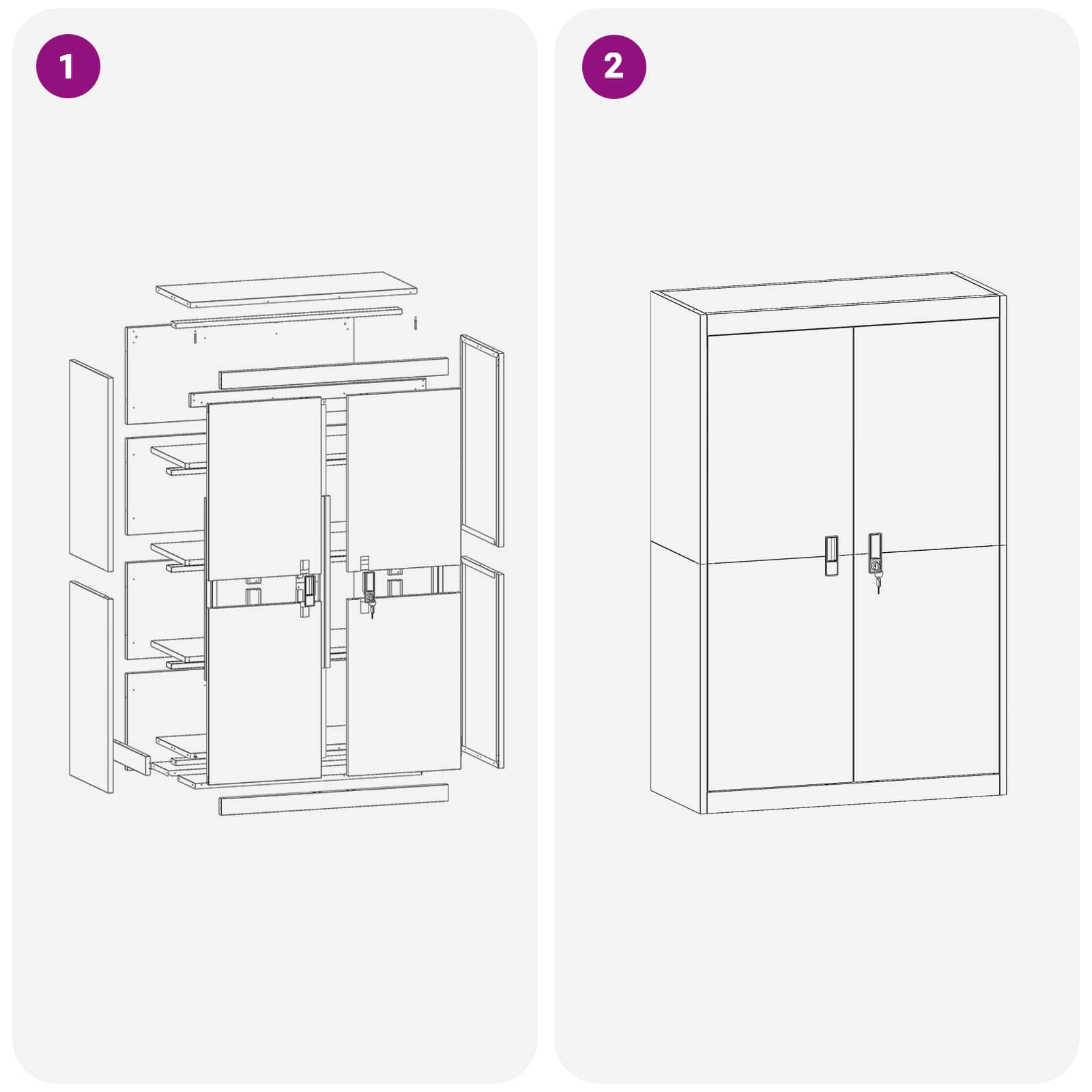 Armoire de rangement avec stockage 2 pcs Blanc 90 x 40 x 140 cm - XIOS