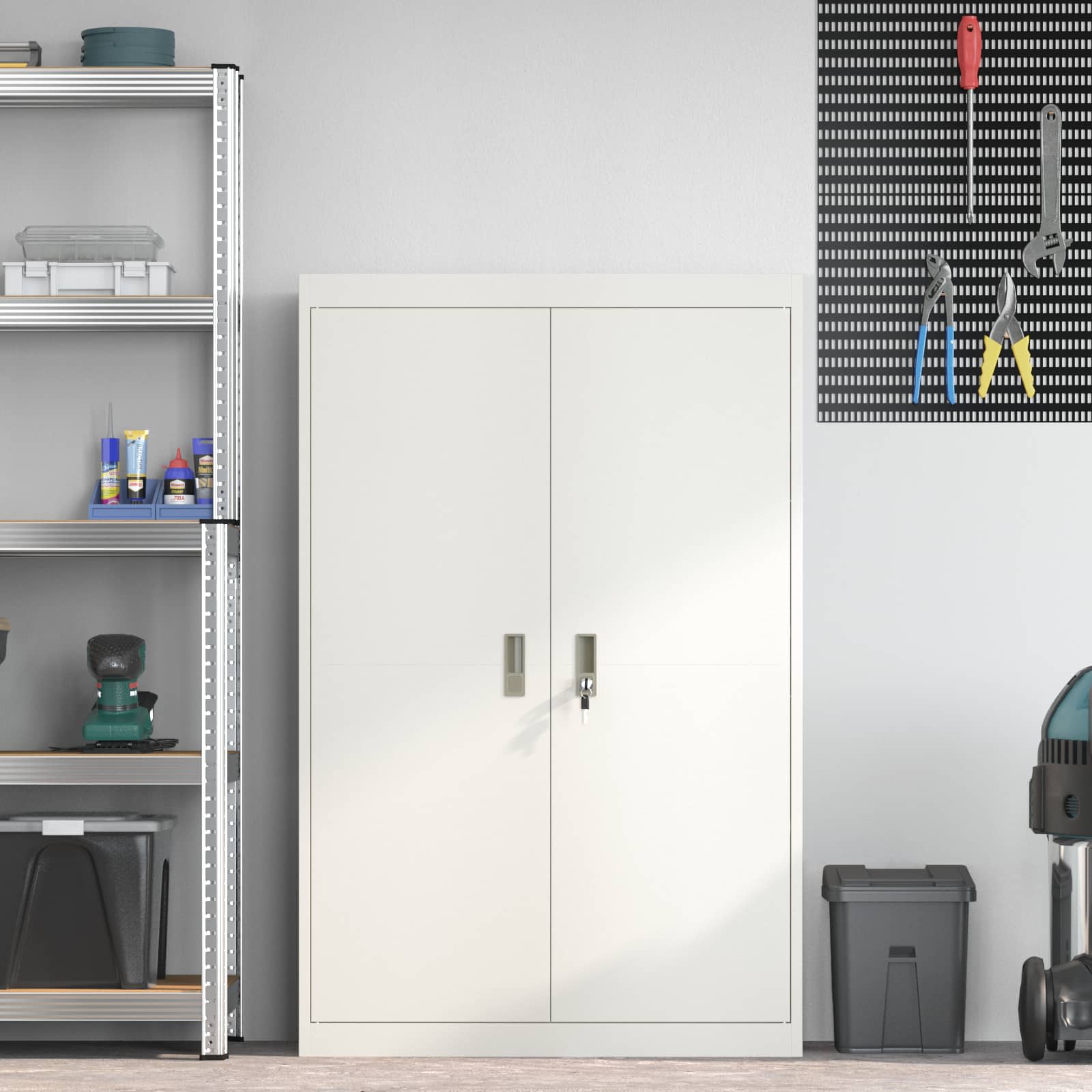 Armoire de rangement avec stockage 2 pcs Blanc 90 x 40 x 140 cm - XIOS