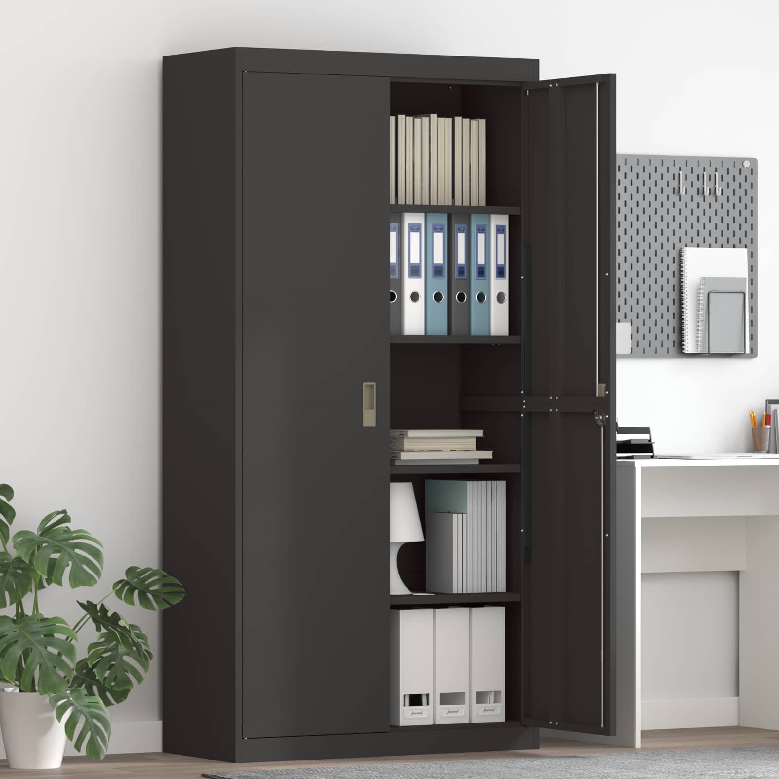 Armoire de rangement avec stockage 2 pcs Noir 90 x 40 x 180 cm - XIOS