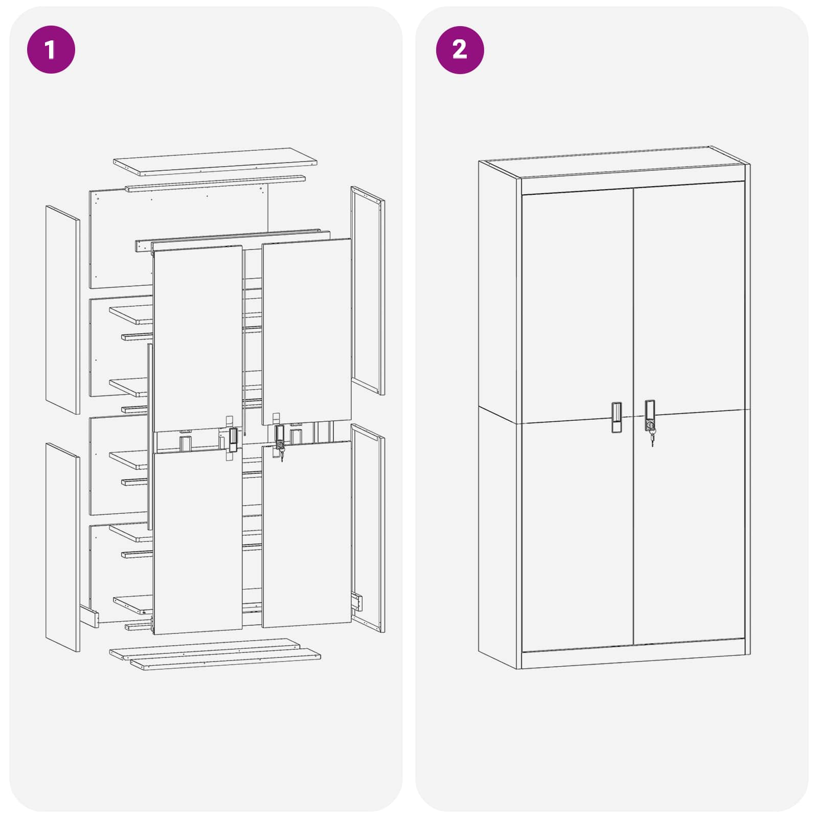 Armoire de rangement 2 pcs Anthracite 90 x 40 x 180 cm - XIOS